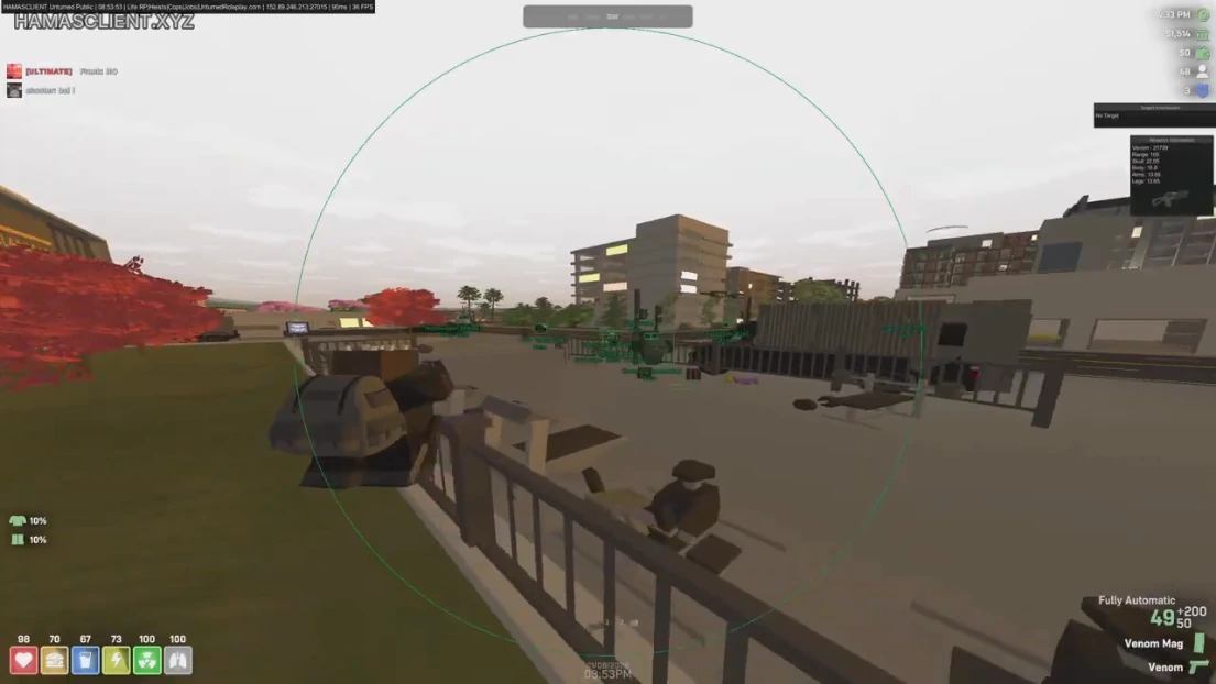 Unturned target information overlay and aimbot FOV