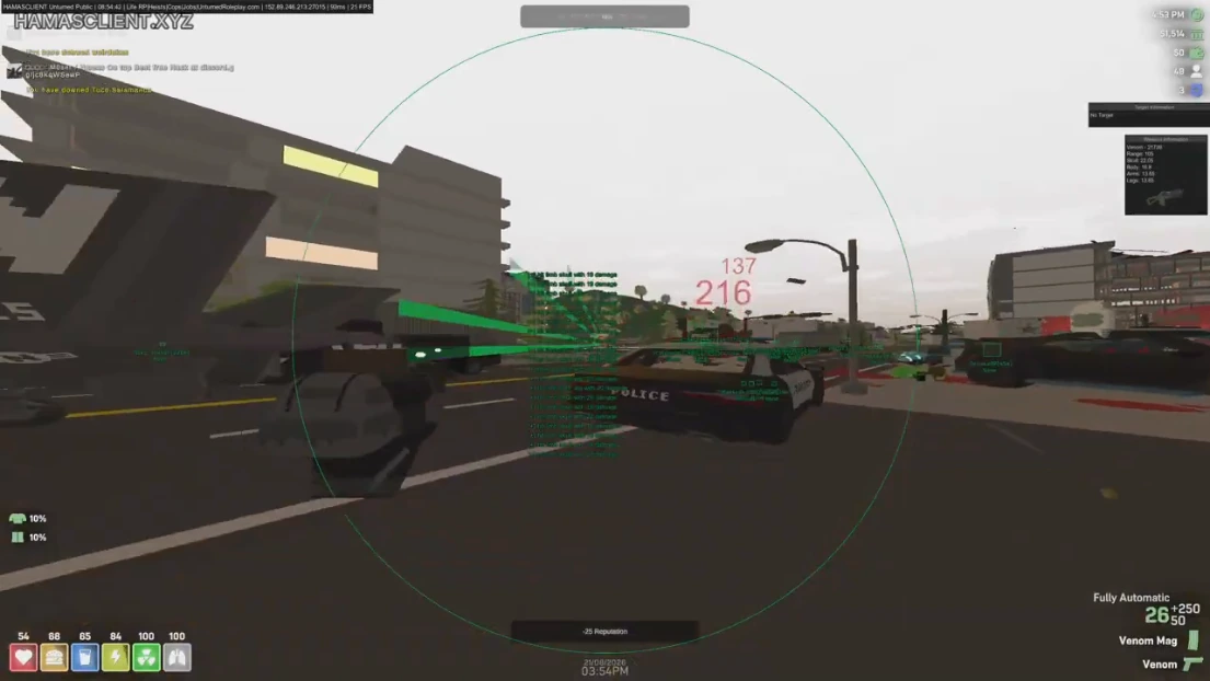 Unturned weapon information panel with damage values